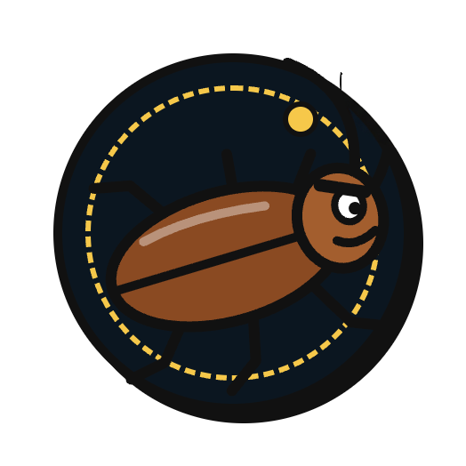 Cockroaches illustrated pest badge